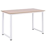 HOMCOM Schreibtisch Küchentisch Computertisch Arbeitstisch PC-Tisch Bürotisch Arbeitstisch für Zuhause MDF Weiß 120 x 60 x 76 cm