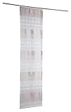 Home4You Flächenvorhang - Braungrau - Weiß - 60 x 245 cm - Streifenmuster - Transparent