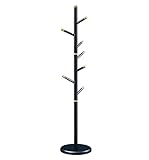 Kleiderständer Garderobenständer Stehender Kleiderständer Aus Holz, Einfacher, Robuster Kleiderständer, Eingangsbereich, Kleiderbaum Mit Solidem Sockel Kleiderablage Gaderobenstaender ( Color : Black