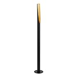 EGLO Stehlampe Barbotto, 1 flammige Standleuchte, Stablampe aus Stahl, Farbe: Schwarz, gold, Fassung: GU10, inkl. Trittschalter