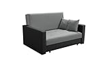 IWMAR Smart Sofa mit Schlaffunktion und Bettkasten für 2 Personen | Schlafsofa Wohnzimmer Schlafzimmer | Möbel&Möbelsets | Modern Zimmer-Sofa | Couch Home Decor 138x80x95 cm Hellgrau mit Schwarz