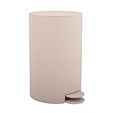MSV Kosmetikeimer Osaki Mülleimer Treteimer Abfalleimer - 3 Liter – mit herausnehmbaren Inneneimer - Beige