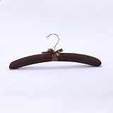 5 Stück Satin gepolsterte Kleiderbügel Holz Schwamm Kleiderbügel für Kleidung Metallhaken (Farbe: Weiß) wenfeng1991 (Farbe: Bruin)