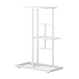 JAWSEU Pflanzenregal, 3 Etagen Pflanzenständer Metall, Modern Blumenregal Display Rack, Mehreren Blumentopfständer für Wohnzimmer Schlafzimmer Outdoor Balkon Garten Terrasse