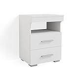 Vicco Nachtschrank Nachttisch Beistelltisch Evi Weiß Kommode Schublade Ablage