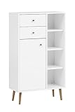 Schildmeyer Jonte Highboard 148442, Holzwerkstoff, weiß matt, 67,1x33x118,9 cm