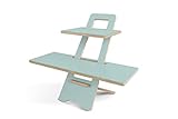 Harmoni Stehpult aus Holz - Laptop Schreibtischaufsatz höhenverstellbar Computertisch – Ständer für Tisch Erhöhung Büro Home Office (Premium Multiplex/RESOPAL Beschichtung, Pastel Jade)