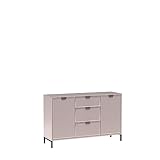 Cool24 LINKaSTYLE Kommode 135x40x86cm - Modern Wohnzimmer Möbel - Komode für Schlafzimmer und Wohnzimmer - Badezimmerschrank - Schubladenschrank - Kommode Holz - Sideboard - Cashmere