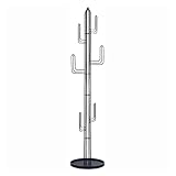 GRFIT Garderobenständer Mantel Rack Metallhut Mantel Aufhänger Rack Kaktus stehend freistehende Kleidergestell for Handtasche Kleidung Zubehör Regenschirm Taschenständer (Color : Schwarz)