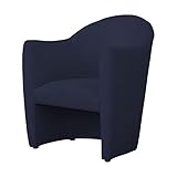 Roverti Easy Sessel Stuhl Wohnzimmer Loungesessel Clubsessel Polstersessel Cocktailsessel Wartezimmer Armlehnensessel Einzelsessel Möbel Sofa Sessel & Stühle für Lounge Dunkel Blau 68 x 70 x 82 cm