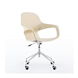 RIXCH Bürostuhl aus PP-Kunststoff, verstellbares Sitzkissen mit verstellbarer Höhe, ausgehöhlt, um 360 ° drehbarer Heimaufgabenstuhl, 136 kg Schreibtischstühle (Farbe: Beige, Größe: 85,1–90,4 cm)