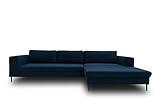 DOMO Collection Mendoza Ecksofa, Bodenfreie Eckcouch, großes Sofa, blau, 329 x 173 cm