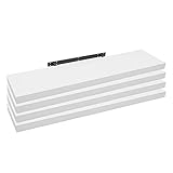 WOLTU 4X Wandregal Wandboard Bücherregal Regale für Deko Wandablagen aus MDF Holz, 4er Set Hängeregal Weiss, 120x23x3,8cm RG9315ws-4