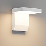 K-Bright LED außenwandleuchten 20W 3000K 1540lm Korridor Außenbalkon Garage Garten außenlampe Weiß IP65 regenfeste wandleuchte aussen(Rechteck).