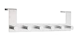 Meinposten Türhaken 6 Haken Hakenleiste Edelstahl silber Hängehaken Garderobe Türgarderobe 39 cm