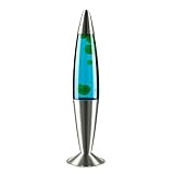 Lavalampe Lampe JENNY in Blau Grün Silber für die Steckdose 42cm hoch inkl. Leuchtmittel Stimmungslicht Wohnzimmer Zimmer Deko Schlafzimmer Büro