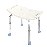 Tubiaz Duschhocker Duschstuhl für Senioren, Anti-Rutsch Badhocker Höhenverstellbar 35-55cm, Aluminium Badsitz Belastbar bis 150 kg fur Alten und Schwangere
