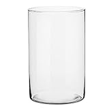 TREND FOR HOME Blumenvase 21.5 cm Glasvase Zylinder Vase Tulpen Vase Groß Deko Vase Glasbehälter Glaszylinder mit Boden Kerzengläser Glasvasen Klarglas Rund | Ø 13.5 cm | Fleur