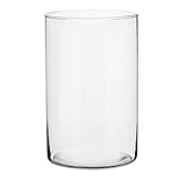 TREND FOR HOME Blumenvase 21.5 cm Glasvase Zylinder Vase Tulpen Vase Groß Deko Vase Glasbehälter Glaszylinder mit Boden Kerzengläser Glasvasen Klarglas Rund | Ø 13.5 cm | Fleur