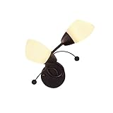 MOKLMD Blumen-Innendekoration, Wandleuchte, transparente milchig weiße Glas-Lampenschirm-Wandleuchte, moderne, personalisierte Leuchten, für Arbeitszimmer, Schlafzimmer-Wandlaterne