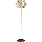 OLOTU Deckenfluter Stehlampe Kristall Stehlampe Hexagonal Glas Lampenschirm Aufbewahrungslampe Elegantes Gold Modernes Stehlicht für Schlafzimmer Stehleuchte