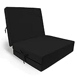 HERLAG Klappmatratze Senior (Farbe schwarz, Maße 195x85x10 cm, Gästebett, Faltmatratze, Bezug waschbar) P05010-2152MCT