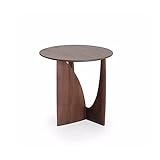 ZABEES Kleiner Couchtisch, einfacher Massivholz-Beistelltisch mit runder Kante, nordischer runder Tisch, Nachttisch, geometrischer Designer-Ecktisch