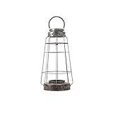 Kerzenständer Kerzenhalter Vintage Distressed Metal Candle Lantern mit Griff, Säulenkerzenhalter mit Glas Bauernhaus Laterne for Hochzeitsfeier Garten Innen im Freien im Freien Gebrauch Hochzeit Banke