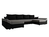 Mirjan24 Ecksofa Chione U mit Bettkasten und Schlaffunktion, 4 Sitzer Eckcouch, U-Form Sofa für Wohnzimmer, symmetrisches Ecksofa, Polsterecke mit Bettfunktion, Wohnlandschaft (Alova 04 + Alova 36)