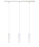 BlueLeon Schienensystem BL-2WT Komplettset, Lampen, Deckenstrahler, Spotlight, Deckenspot, Strahler, LED Spot mit 3x GU10-Hängeleuchte und 1m Schiene, erweiterbar, Aluminium, weiß