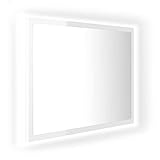 vidaXL LED Badspiegel Wandspiegel Badezimmerspiegel Lichtspiegel Spiegel Hängespiegel Bad Badezimmer Beleuchtung Hochglanz-Weiß 60x8,5x37cm Acryl