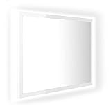 vidaXL LED Badspiegel Wandspiegel Badezimmerspiegel Lichtspiegel Spiegel Hängespiegel Bad Badezimmer Beleuchtung Hochglanz-Weiß 60x8,5x37cm Acryl