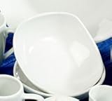 6 Müslischalen Allzweckschalen 14cm Square Weiss Neu Eckig Porzellan 6 Personen