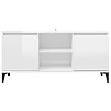 Wakects TV-Schrank, Hochglanz Weiß TV Sideboard für Wohnzimmer