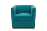 DOMO Collection Bob Sessel, retro Sessel mit Armlehnen und Federkern, 73x75x69 cm, kleiner Polstersessel Cocktail Loungesessel in Mikrofaser türkis