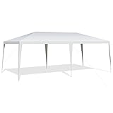 COSTWAY 6x3m Pavillon Gartenpavillon Partyzelt, Gartenzelt für Partys, Hochzeit & Aktivitäten, Weiß