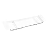 MIAOHY Multifunktionales, Einziehbares Badewannen-Lagerregal, Badewannenablage, Küchenspüle, Abflusshalter (Color : White, Size : Fits All)