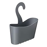 TATAY Duschkorb mit Haken, Polypropylen, Multifunktionskorb, Ermöglicht das Aufhängen des Korbes in der Dusche, Grau, Maße: 25 x 9 x 28 cm