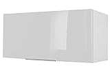 Berlioz Creations CH8HB Hängeschrank für Küche mit Dunstabzugshaube, in weißem Hochglanz, 80 x 34 x 35 cm, 100 Prozent französische Herstellung