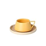 BAFAFA Große Kaffeetasse Personalisierte Keramik Cappuccino Kaffeetasse und Untertasse Set Farbe Wiederverwendbare Personalisierte Kaffee Frühstück Milch Tee Tasse Porzellantasse Becher