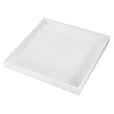 7,9 X 7,9 Zoll Acryl-Serviertablett, Weißes, Stabiles Tablett Für Schmuck, Lebensmittel, Kosmetik, Dekoratives Tablett Für Küche, Badezimmer, Wohnzimmer