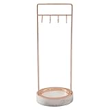 8 Haken Gold Schmuckhänger mit Marmor-Finish Basis Halskette Ring Ohrringe Aufbewahrungsregal Ornamente (Farbe: A Größe: 9 x 23 cm)