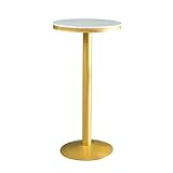 Marmor-Hochtisch, runder Cocktailtisch, mit Stabiler Metallhalterung, einfach zu montieren, geeignet für Familie, Küche, Café, Höhe 75 cm, 95 cm, 105 cm