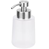 Seifenspender Kunststoff Lotionspender mit Edelstahl Pumpenkopf Matt Durchscheinend Spülmittel Spender für Flüssigseife, Waschmittel, Shampoo, Duschgel und ätherischem Öl 450ML