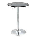 HOMCOM Bartisch modern rund Esstisch 360° Drehtisch höhenverstellbarer Bistrotisch Stehtisch Küchentisch Stahl Schwarz Ø61 x 70-90 cm