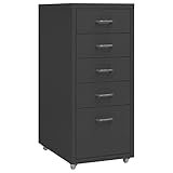 ZEYUAN Aktenschrank mit Rollen, Metallschrank, Aktenregal, Werkzeugschrank, Büroschrank, Lagerschrank, Ordnerschrank, File Cabinet, Anthrazit 28x41x69 cm Metall