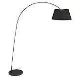 Lindby Stehlampe (Bogenleuchte) 'Esti' (Modern) in Schwarz aus Textil u.a. für Wohnzimmer & Esszimmer (1 flammig, E27) - Bogenlampe, Stehleuchte, Floor Lamp, Standleuchte, Wohnzimmerlampe