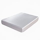 Spannbetttuch für Boxspringbetten,Einfarbiges Bettlaken aus gebürsteter Satin-Mikrofaser, kühlender Matratzenbezug aus sommerlicher Eisseide für Einzelbett, Weiß, 120 cm x 200 cm