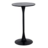 Runder Bartisch mit Felsplatten, hoher Bartisch mit kleinem Lautsprecher, Metallbeine, Küchentisch, Esstisch für Zuhause, Pub, Bistro, 70 x 50 x 104 cm, einfache Montage (Größe: 70 x 50 x 10