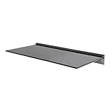 Wandregal aus Glas, ideal für Badezimmer, Küche, Wohnzimmer, Optik: schwebend, Schwarz, glas, Schwarz , 60 cm